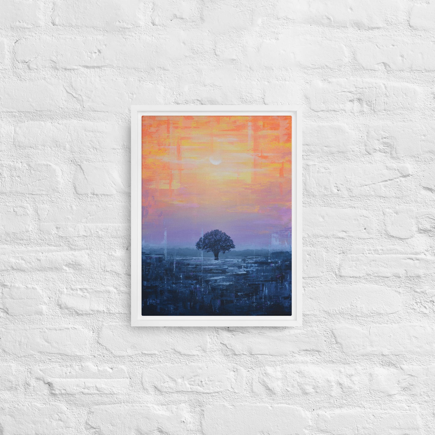 Framed Canvas Print of Plainfield Sunset