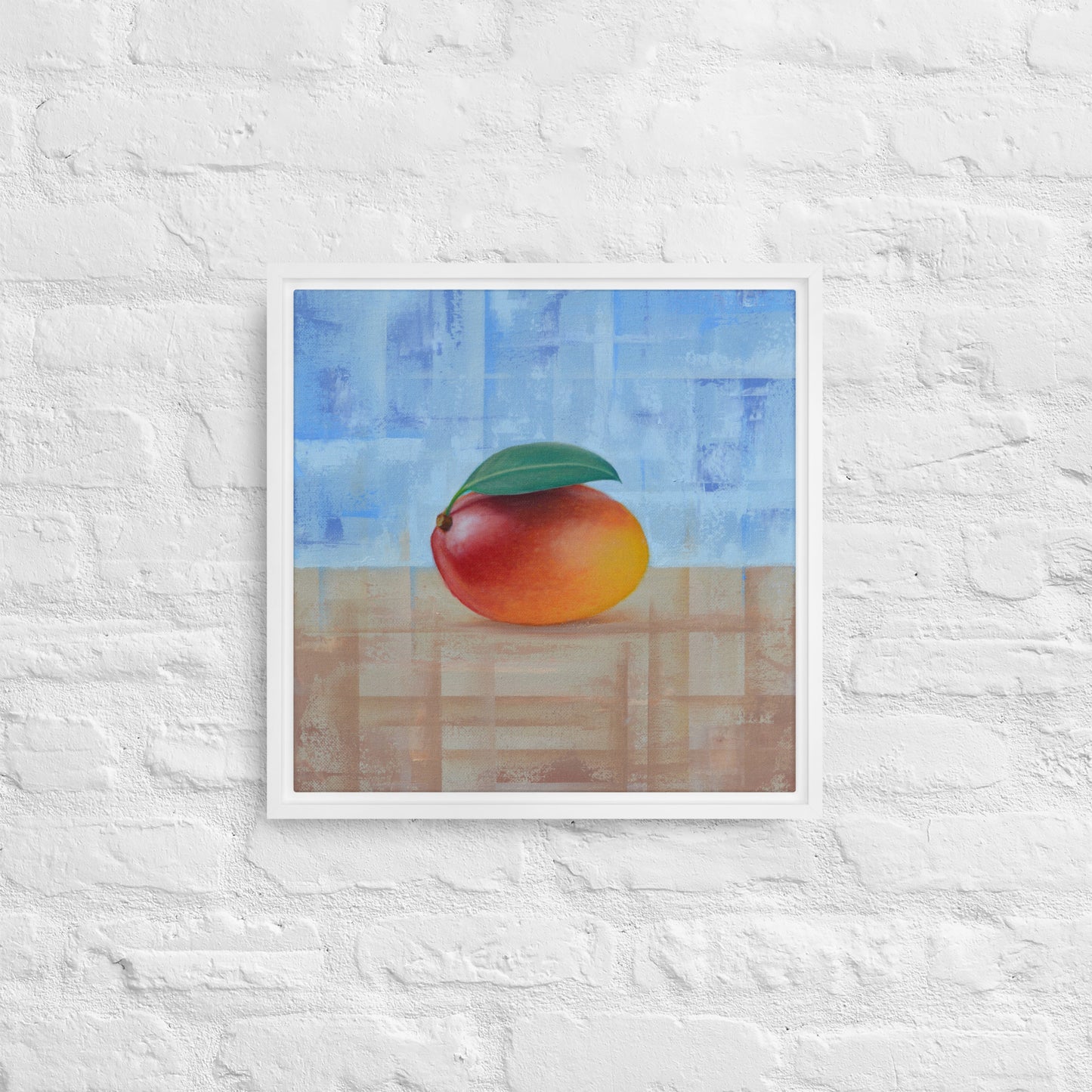 Still Life Fruit Painting of a Mango Framed Canvas