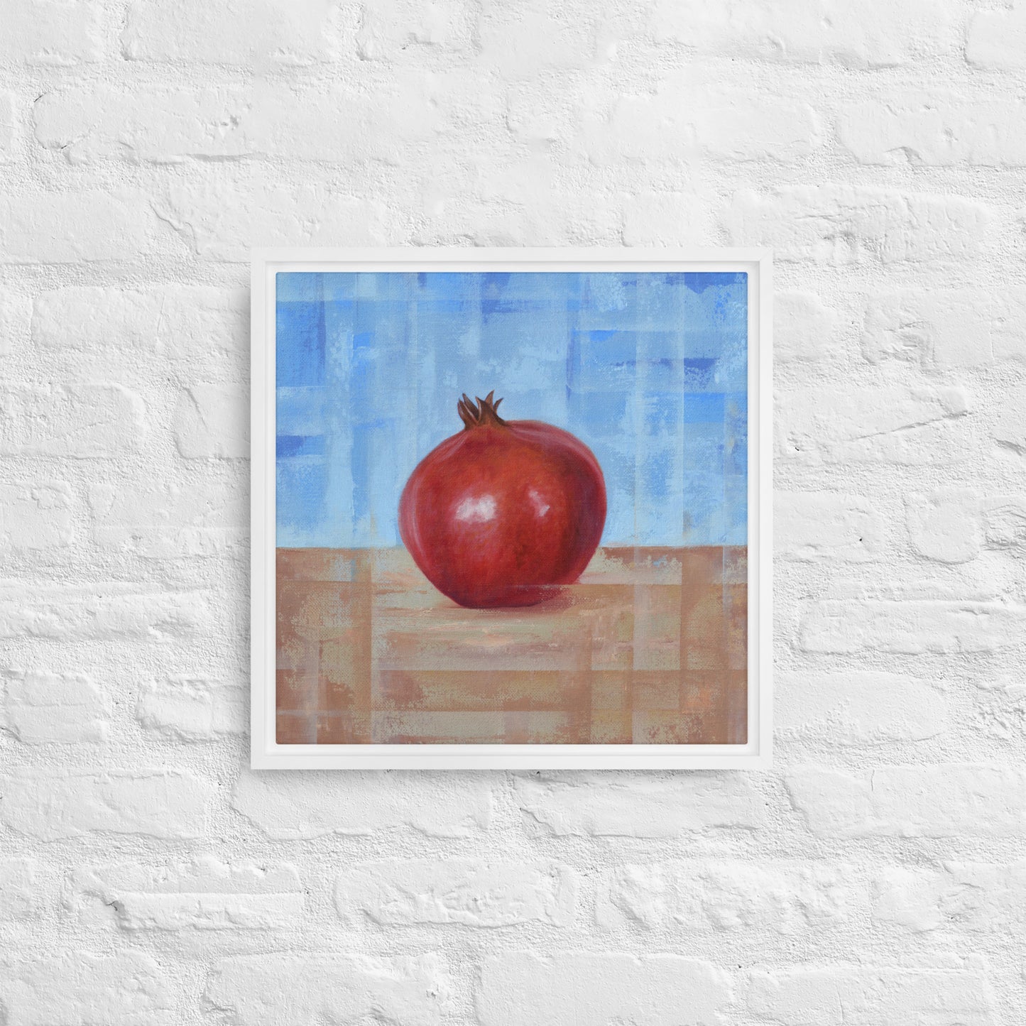 Still Life Fruit Painting Pomegranate Framed Canvas