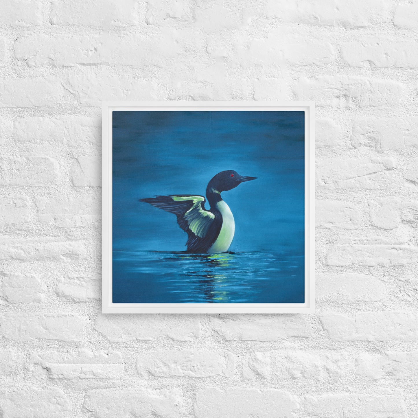 Early Loon Framed Canvas