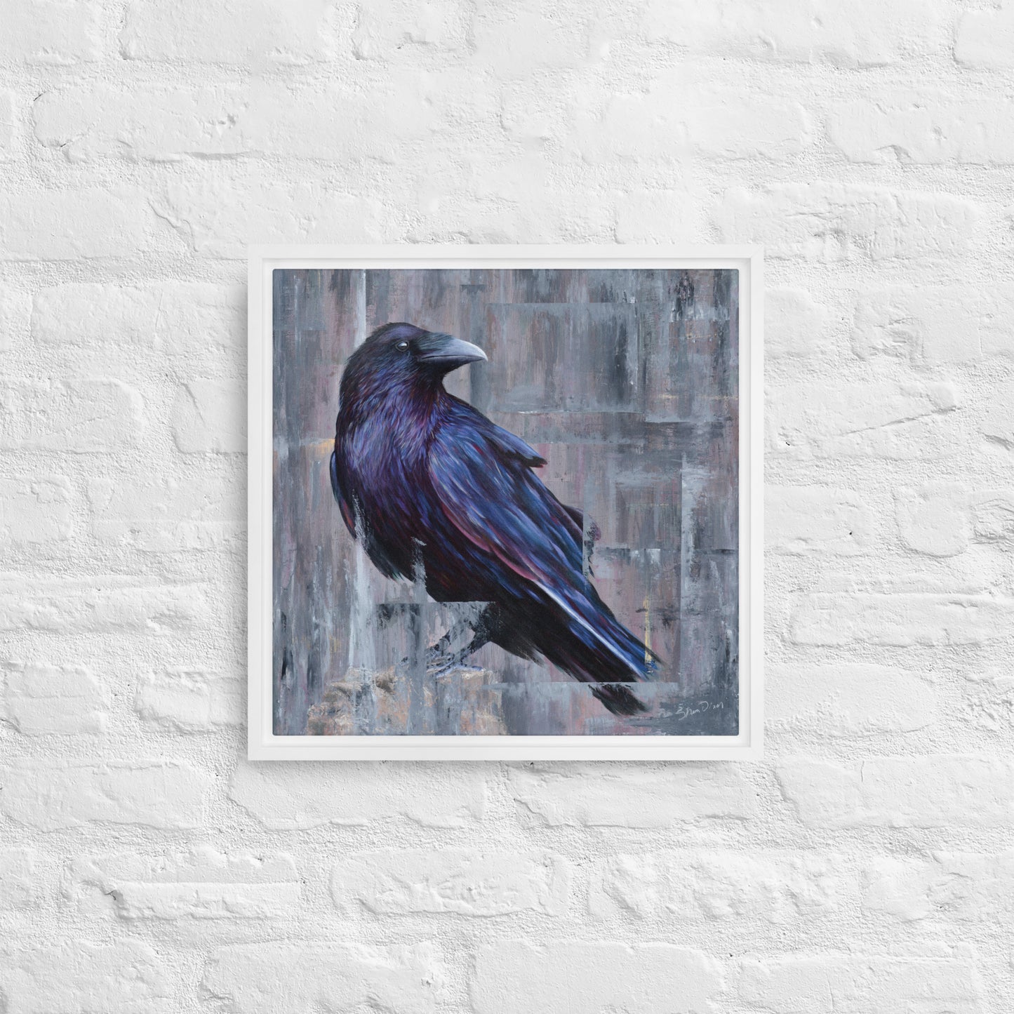 Raven Framed Canvas Print