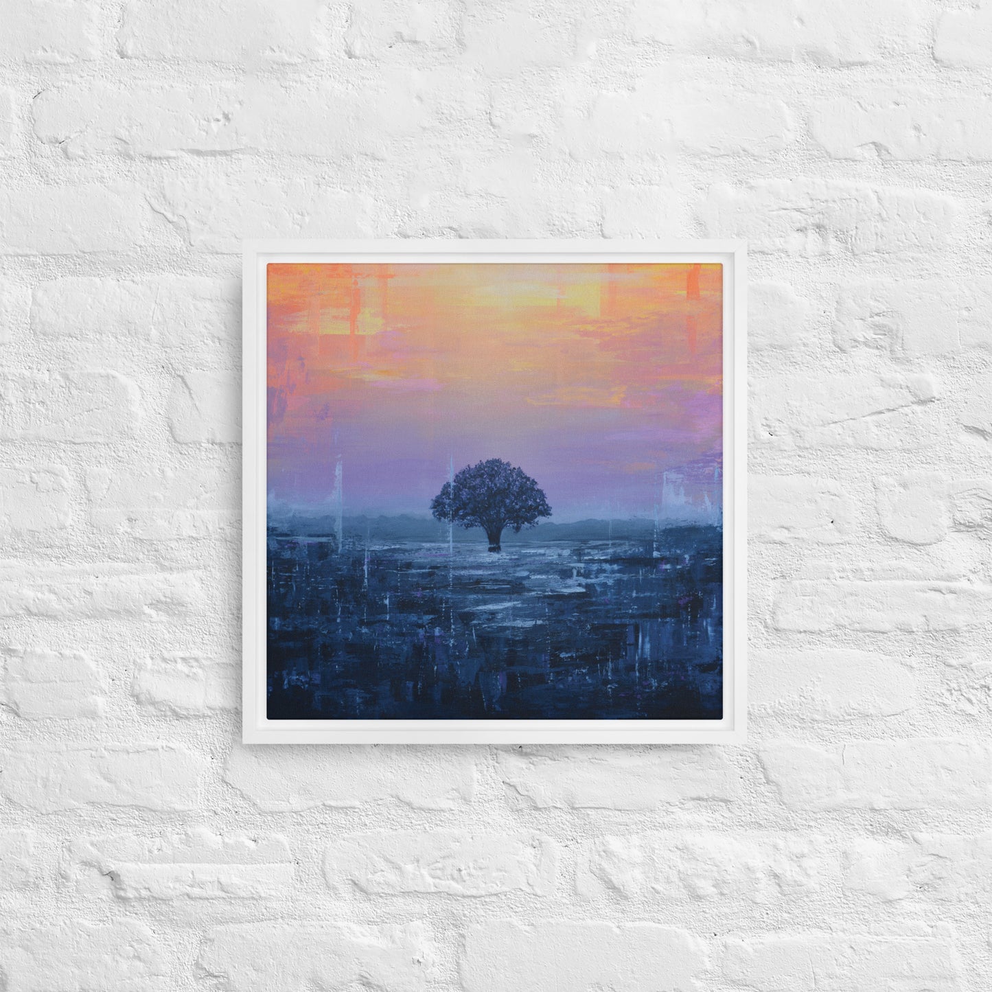 Framed Canvas Print of Plainfield Sunset