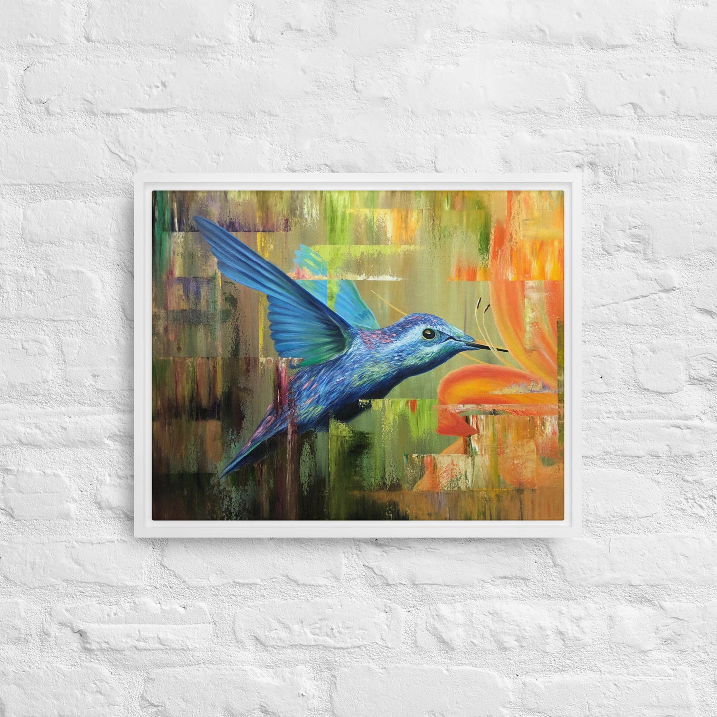 Hummingbird Framed Canvas Print