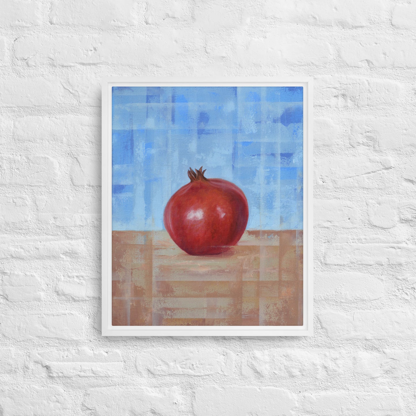 Still Life Fruit Painting Pomegranate Framed Canvas