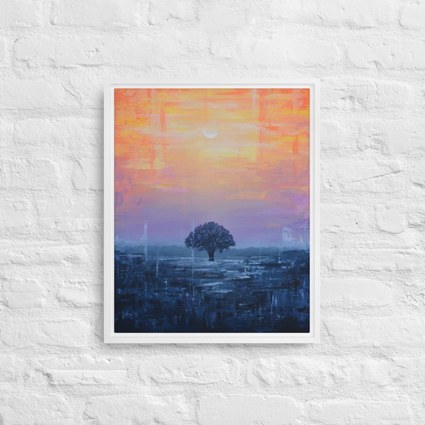 Framed Canvas Print of Plainfield Sunset