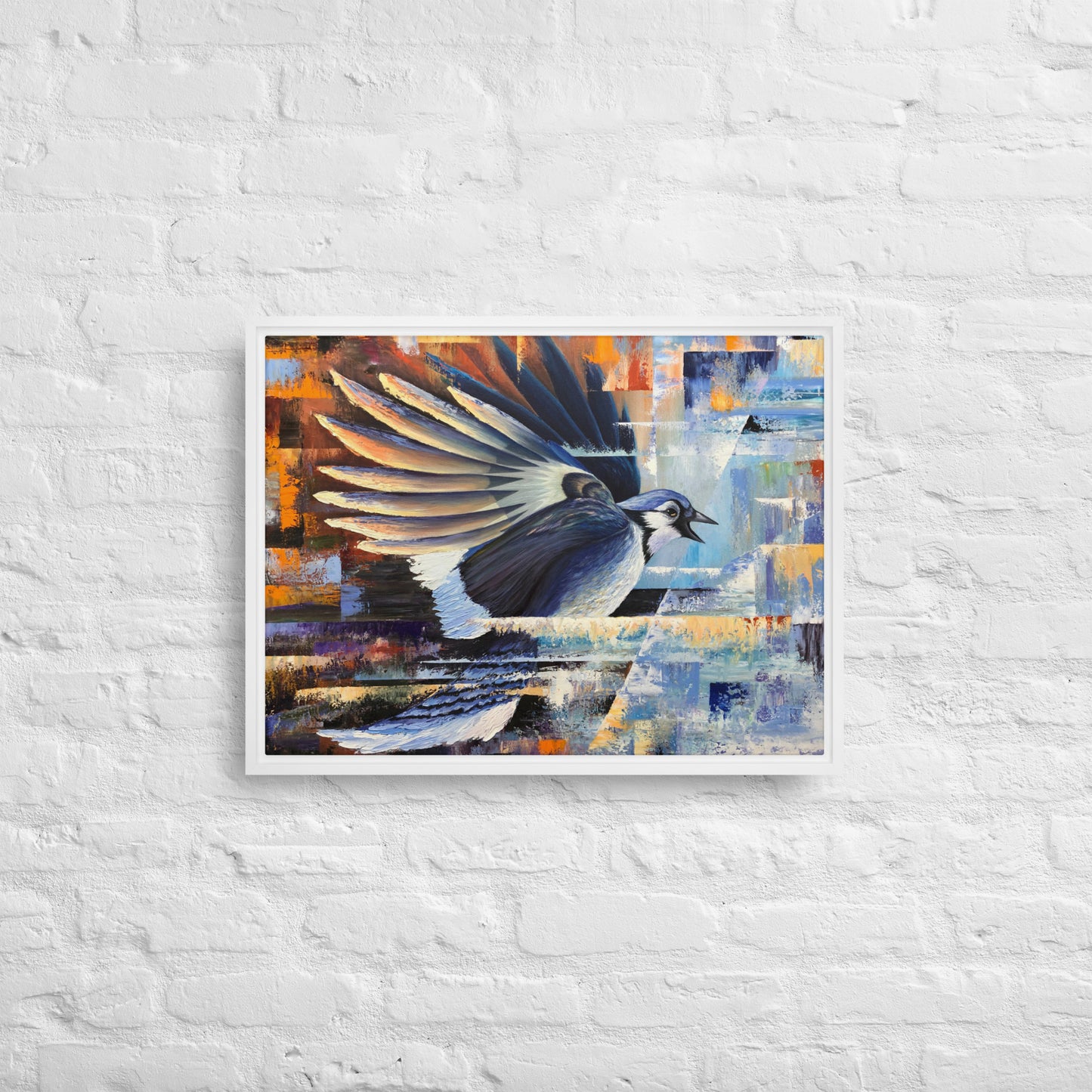 Blue Jay Framed Canvas