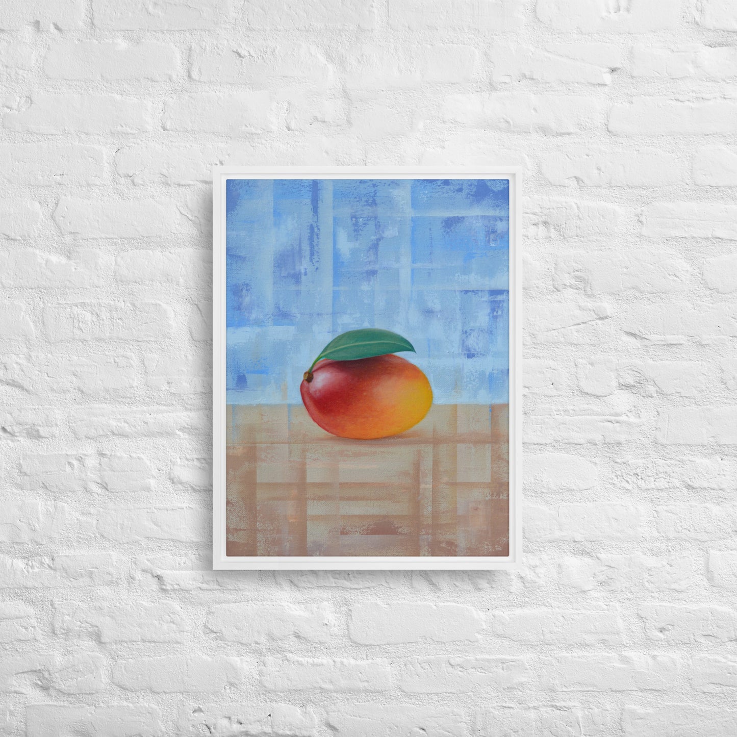 Still Life Fruit Painting of a Mango Framed Canvas