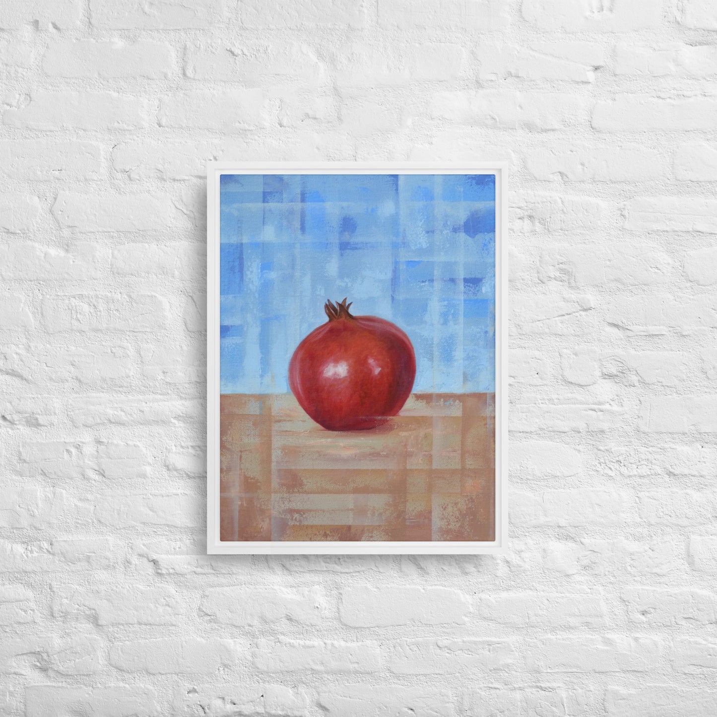 Still Life Fruit Painting Pomegranate Framed Canvas