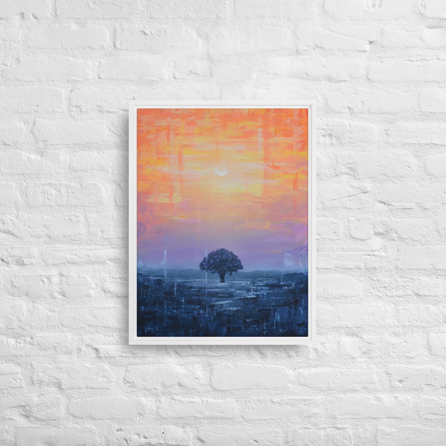 Framed Canvas Print of Plainfield Sunset