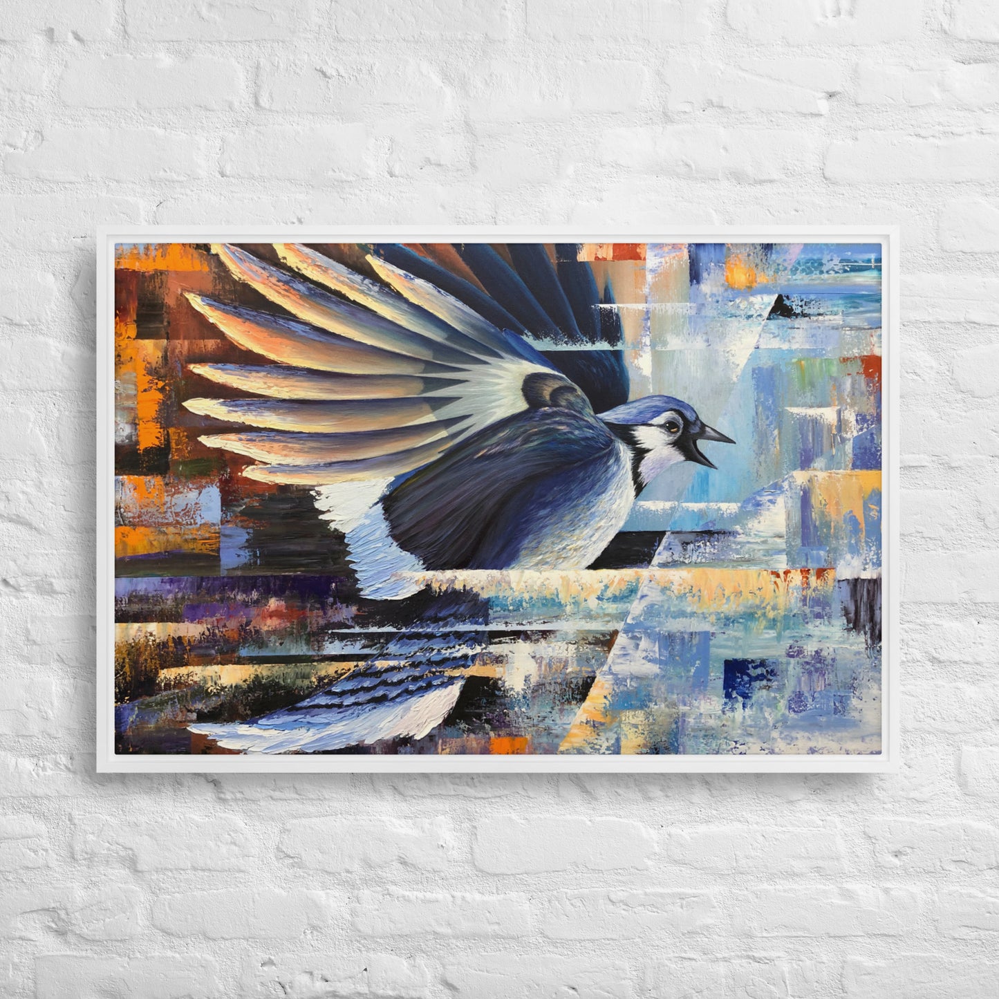 Blue Jay Framed Canvas