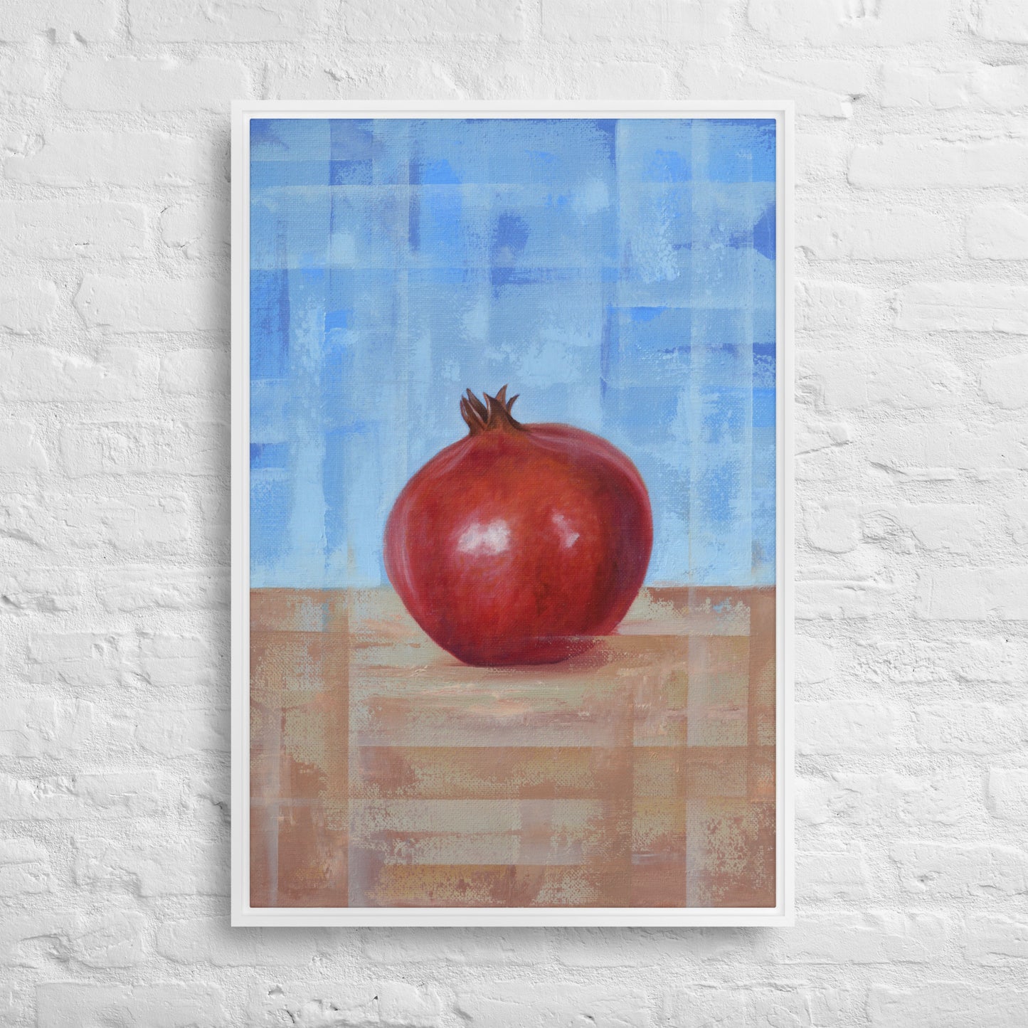 Still Life Fruit Painting Pomegranate Framed Canvas