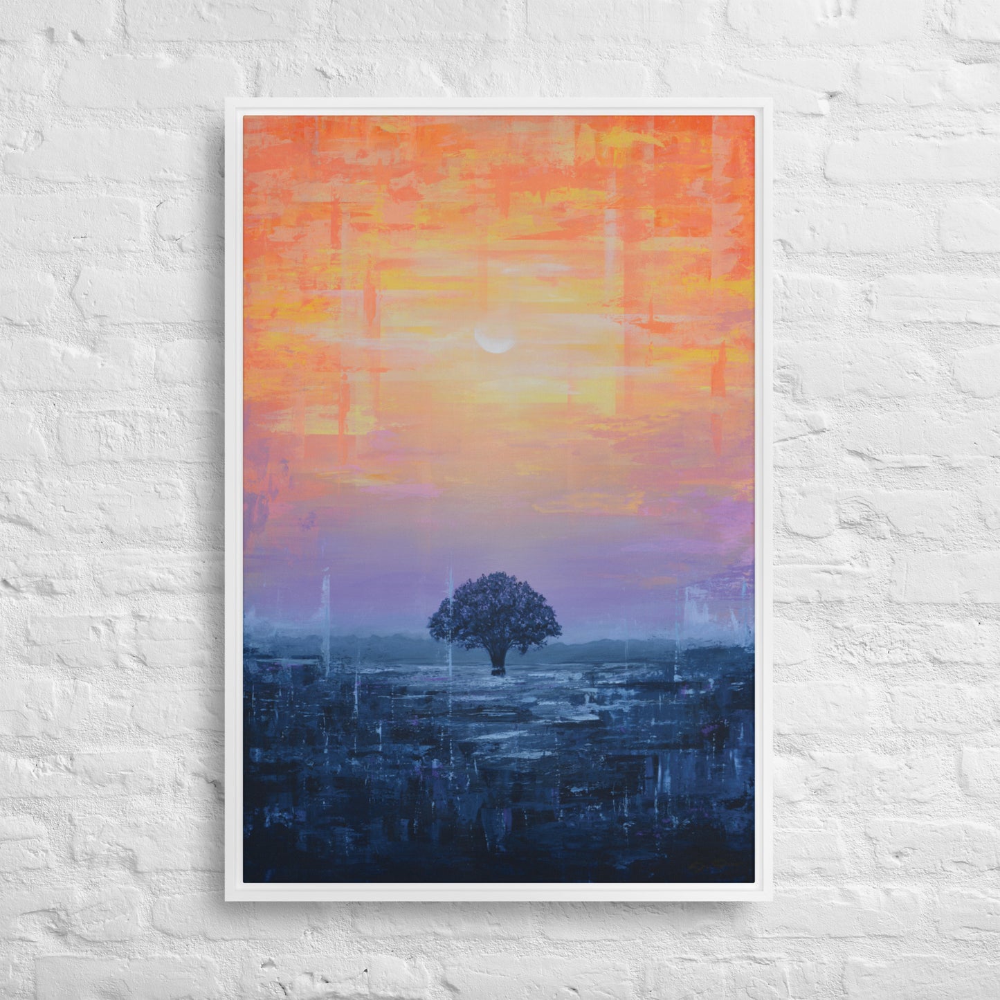 Framed Canvas Print of Plainfield Sunset